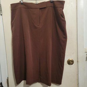Chocolate Universal Standard pencil skirt with front slit and BIG Pockets 18/20
